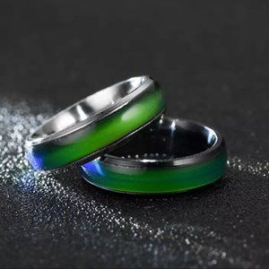 Sterling Silver Green Change Mood Ring Men / Women